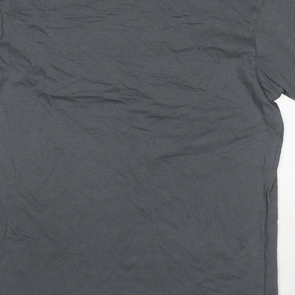 Fanshirt Womens Grey Cotton Basic T-Shirt Size M Round Neck