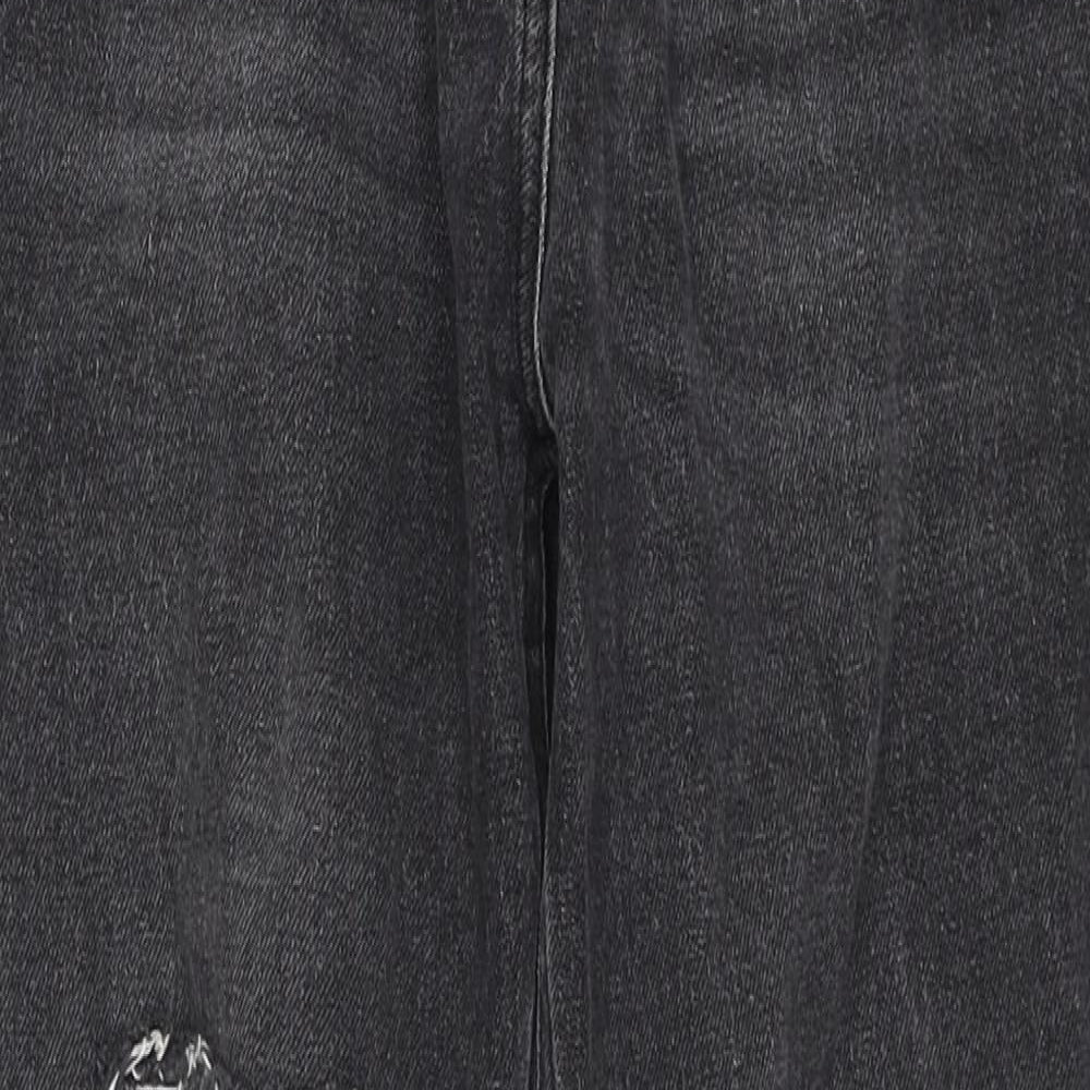 NEXT Womens Black Cotton Straight Jeans Size 10 Regular Button