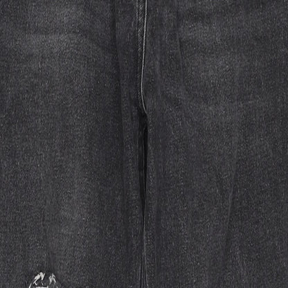 NEXT Womens Black Cotton Straight Jeans Size 10 Regular Button