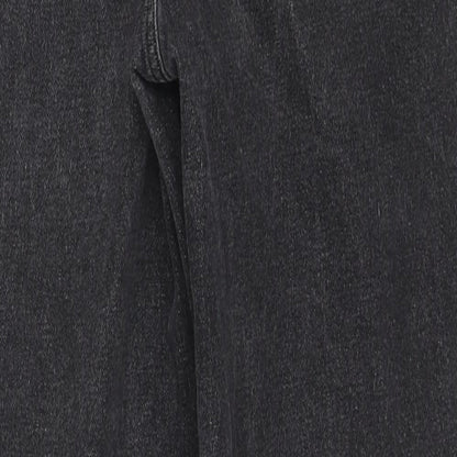 NEXT Womens Black Cotton Straight Jeans Size 10 Regular Button
