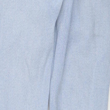 River Island Girls Blue Cotton Skinny Jeans Size 13 Years Regular Button - Distressed