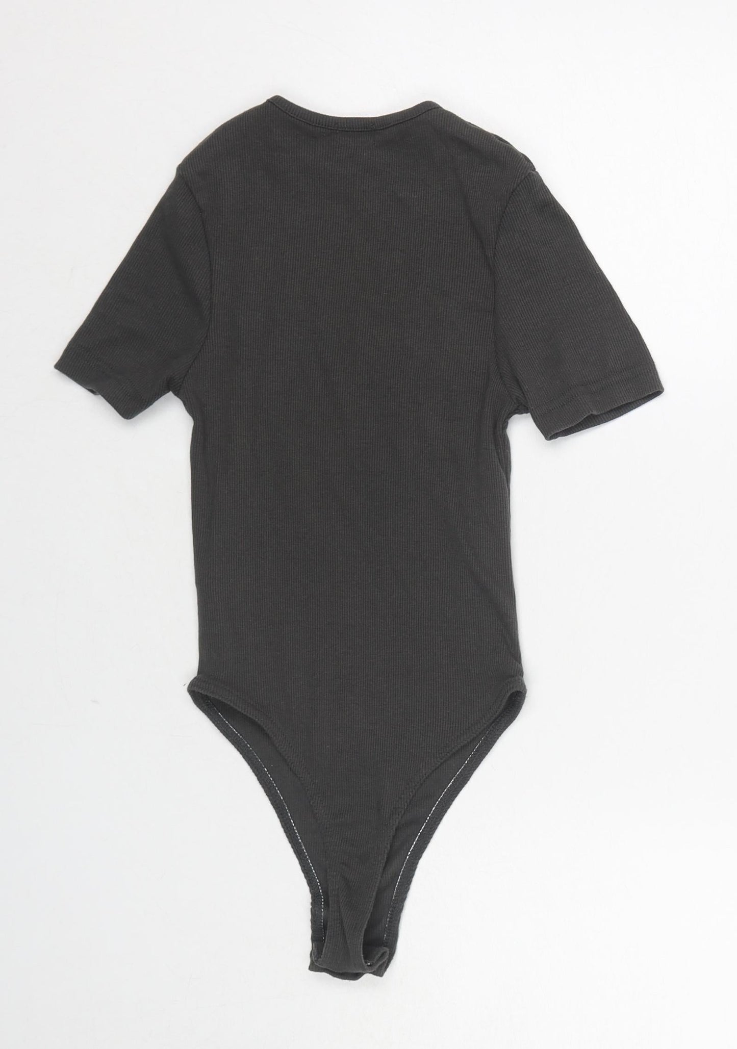 Nasty Gal Womens Grey Cotton Bodysuit One-Piece Size XS Snap