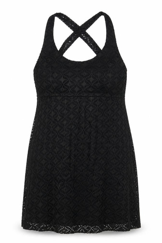 MaterialGirl Womens Black Polyester Basic Tank Size L Round Neck