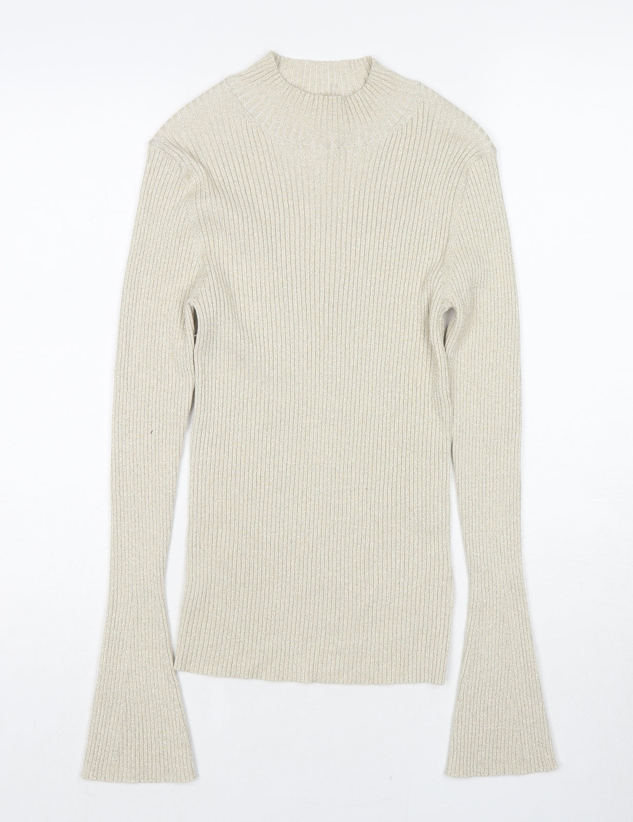 Autograph Womens Beige Round Neck Viscose Pullover Jumper Size 10