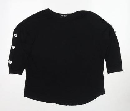 Womens UK Size 12 Selected Black Basic T-Shirt