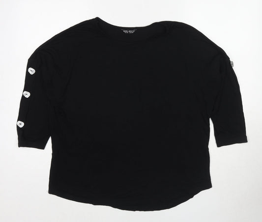 Womens UK Size 12 Selected Black Basic T-Shirt