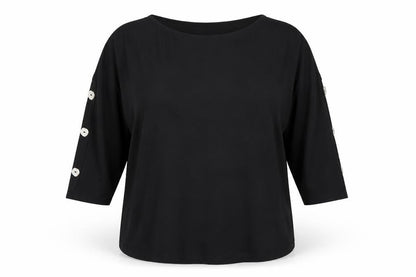 Womens UK Size 12 Selected Black Basic T-Shirt