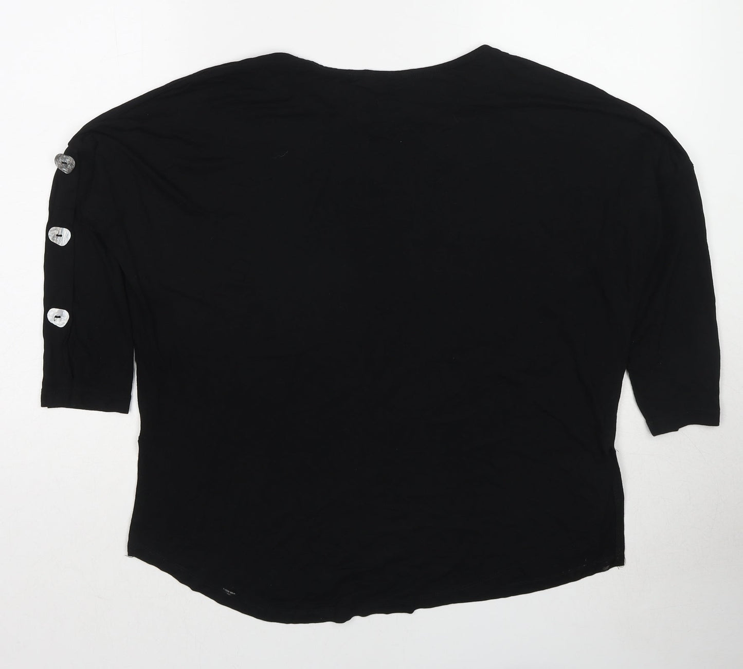 Womens UK Size 12 Selected Black Basic T-Shirt