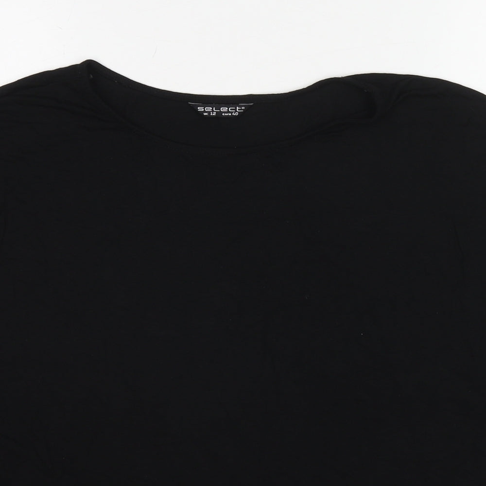 Womens UK Size 12 Selected Black Basic T-Shirt