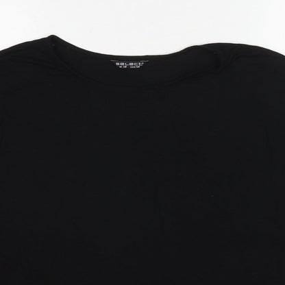 Womens UK Size 12 Selected Black Basic T-Shirt