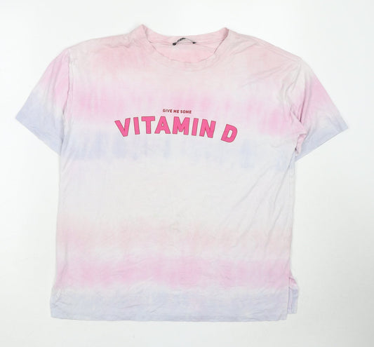 Womens UK Size M Selected Multicoloured Basic T-Shirt