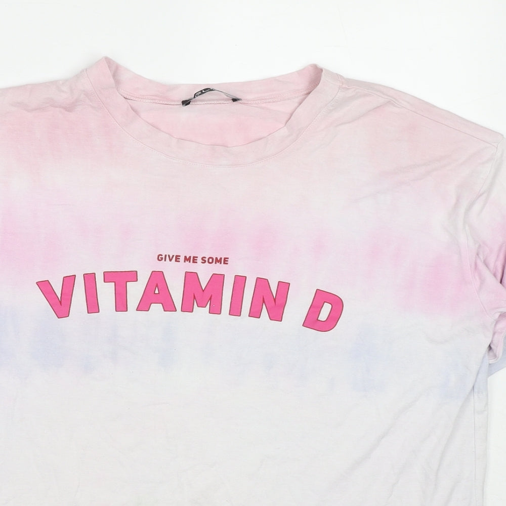 Womens UK Size M Selected Multicoloured Basic T-Shirt