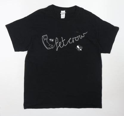 Womens UK Size M Gildan Black Basic T-Shirt