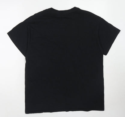 Womens UK Size M Gildan Black Basic T-Shirt