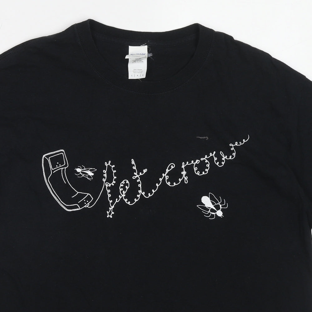 Womens UK Size M Gildan Black Basic T-Shirt