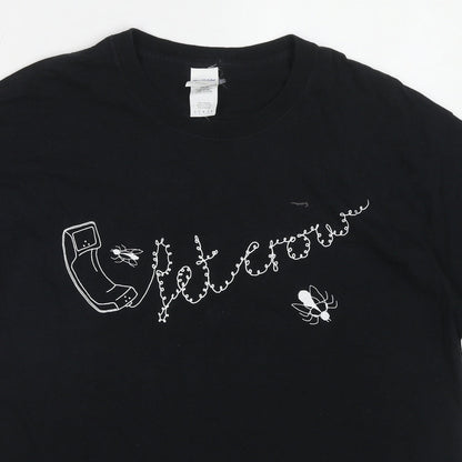 Womens UK Size M Gildan Black Basic T-Shirt