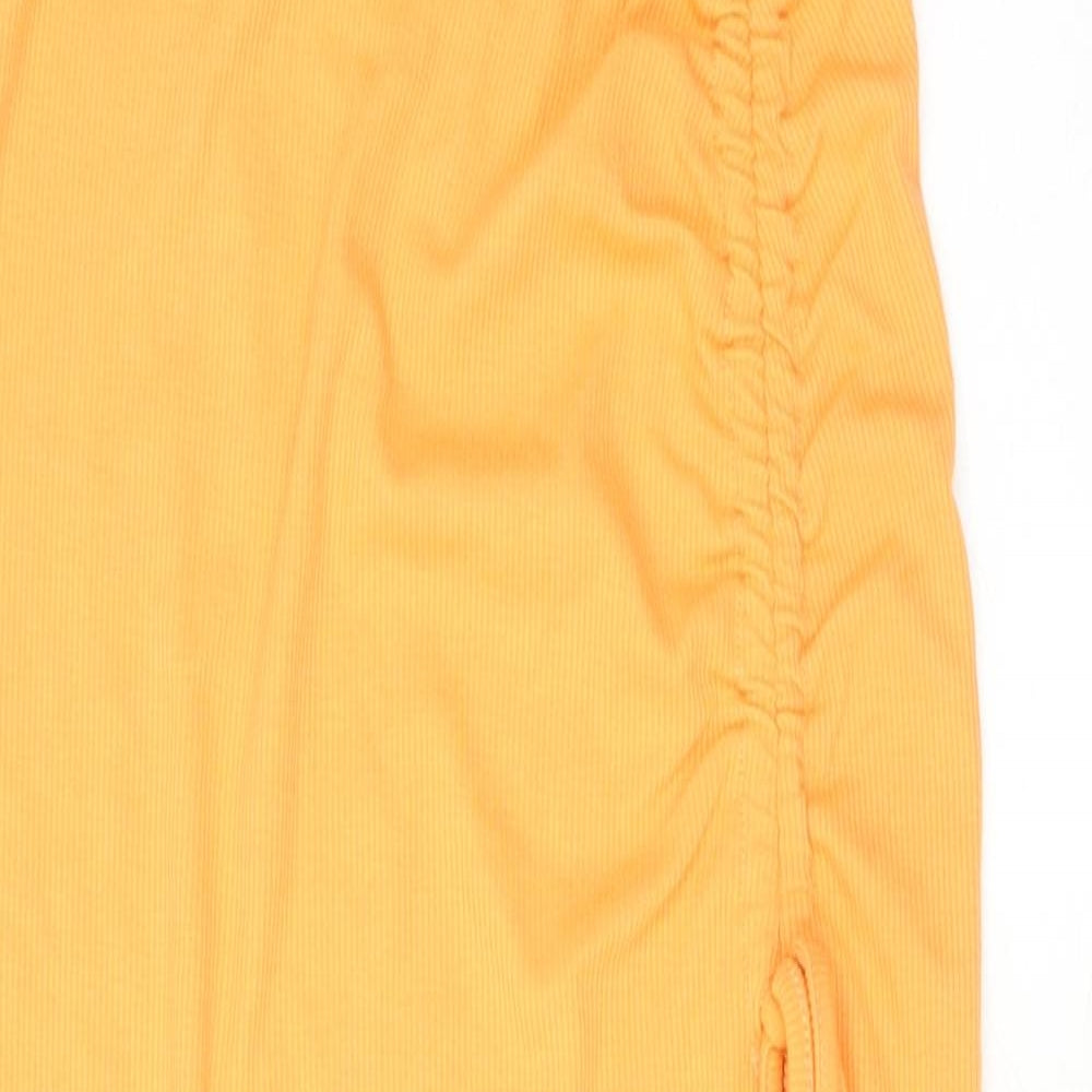 Cider Womens Orange Polyester A-Line Skirt Size XS