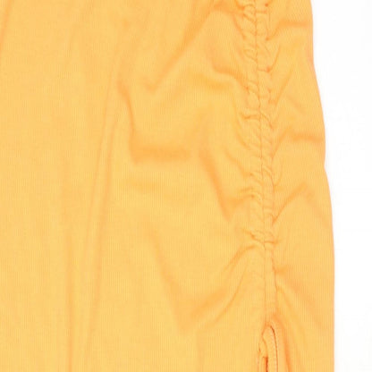 Cider Womens Orange Polyester A-Line Skirt Size XS