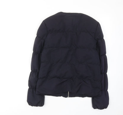 Womens UK Size 8 H&M Blue Quilted Coat