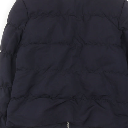 Womens UK Size 8 H&M Blue Quilted Coat