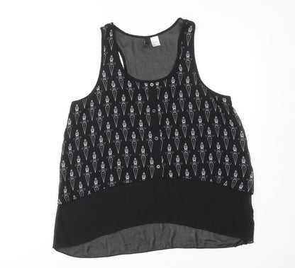 Womens UK Size 12 H&M Black Basic Tank