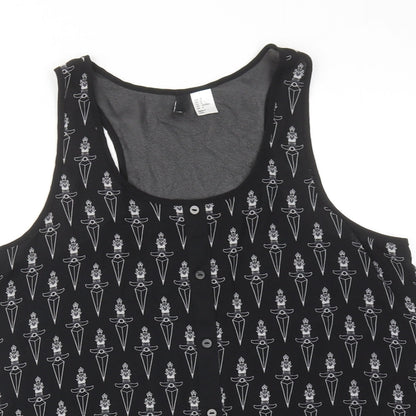 Womens UK Size 12 H&M Black Basic Tank