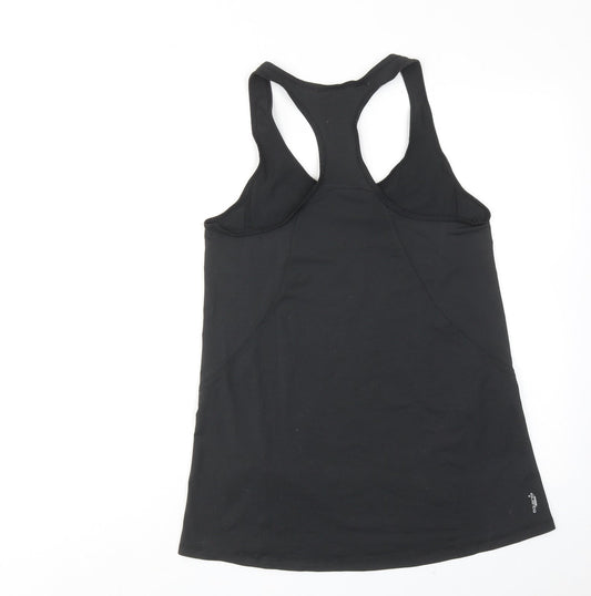 DECATHLON Womens Black Polyester Basic Tank Size S Scoop Neck Pullover - Slogan