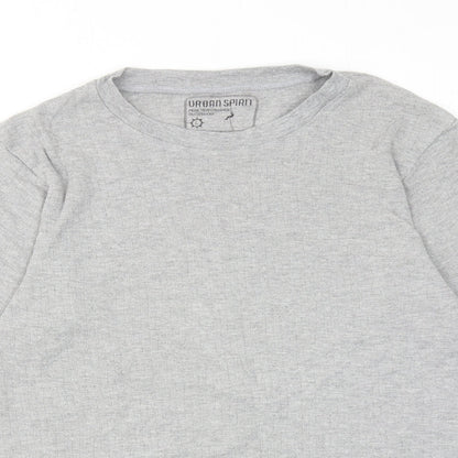 UrbanSpirit Mens Grey Cotton T-Shirt Size L Round Neck