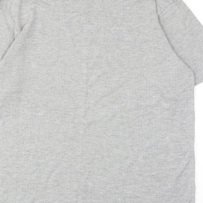 UrbanSpirit Mens Grey Cotton T-Shirt Size L Round Neck