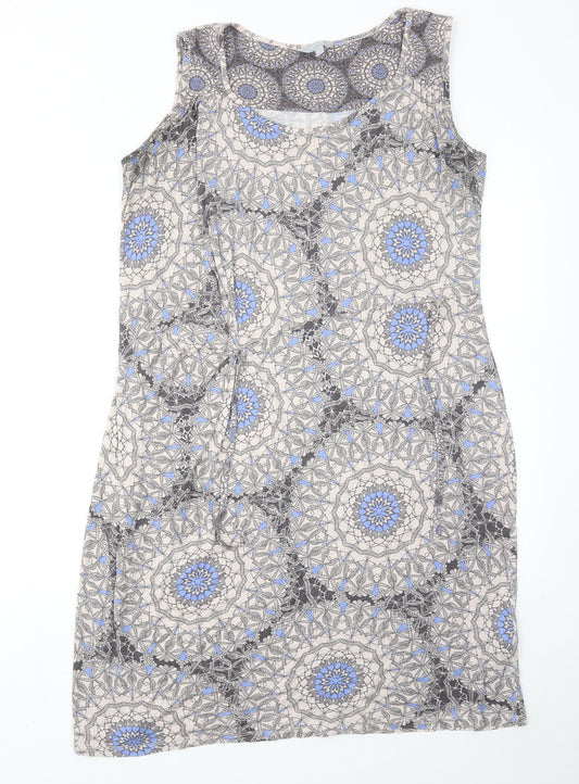 Per Una Womens Multicoloured Geometric Polyester A-Line Size 14 Round Neck Pullover