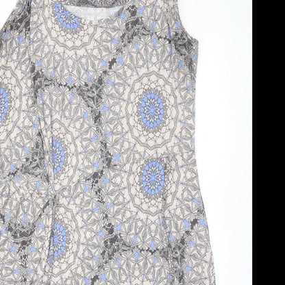 Per Una Womens Multicoloured Geometric Polyester A-Line Size 14 Round Neck Pullover