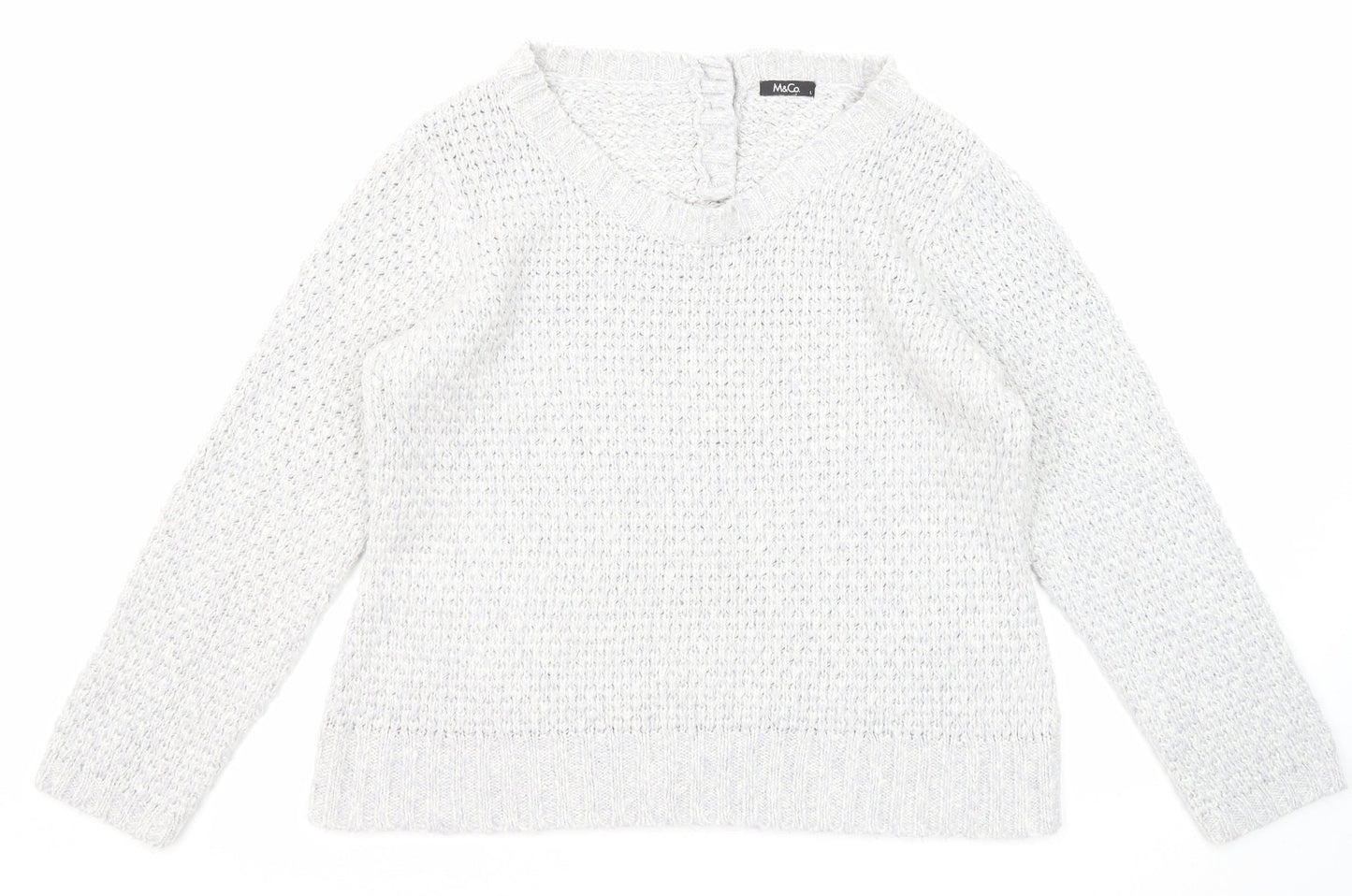 Womens UK Size L M&Co Grey Pullover Jumper