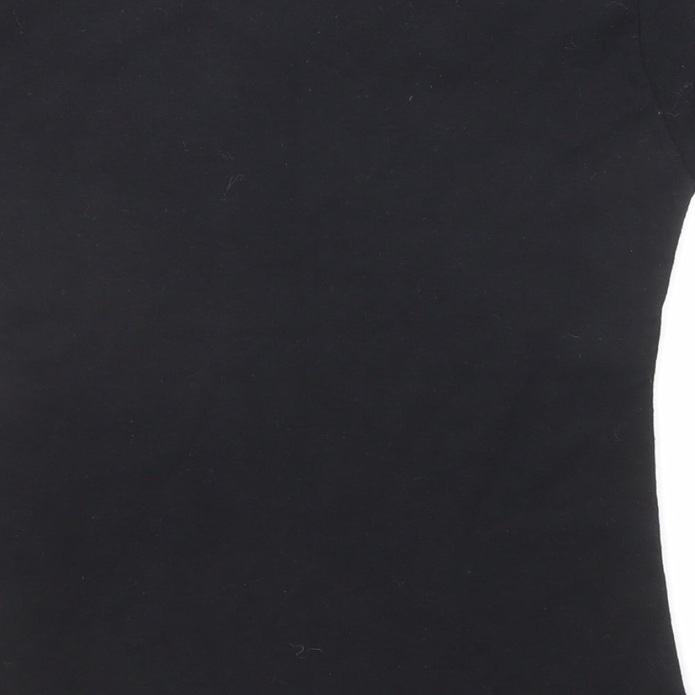 Bad Mothers Club Womens Black Cotton Basic T-Shirt Size S Round Neck