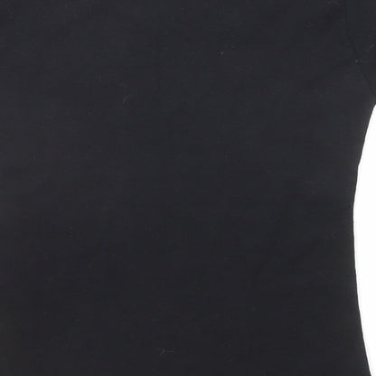 Bad Mothers Club Womens Black Cotton Basic T-Shirt Size S Round Neck