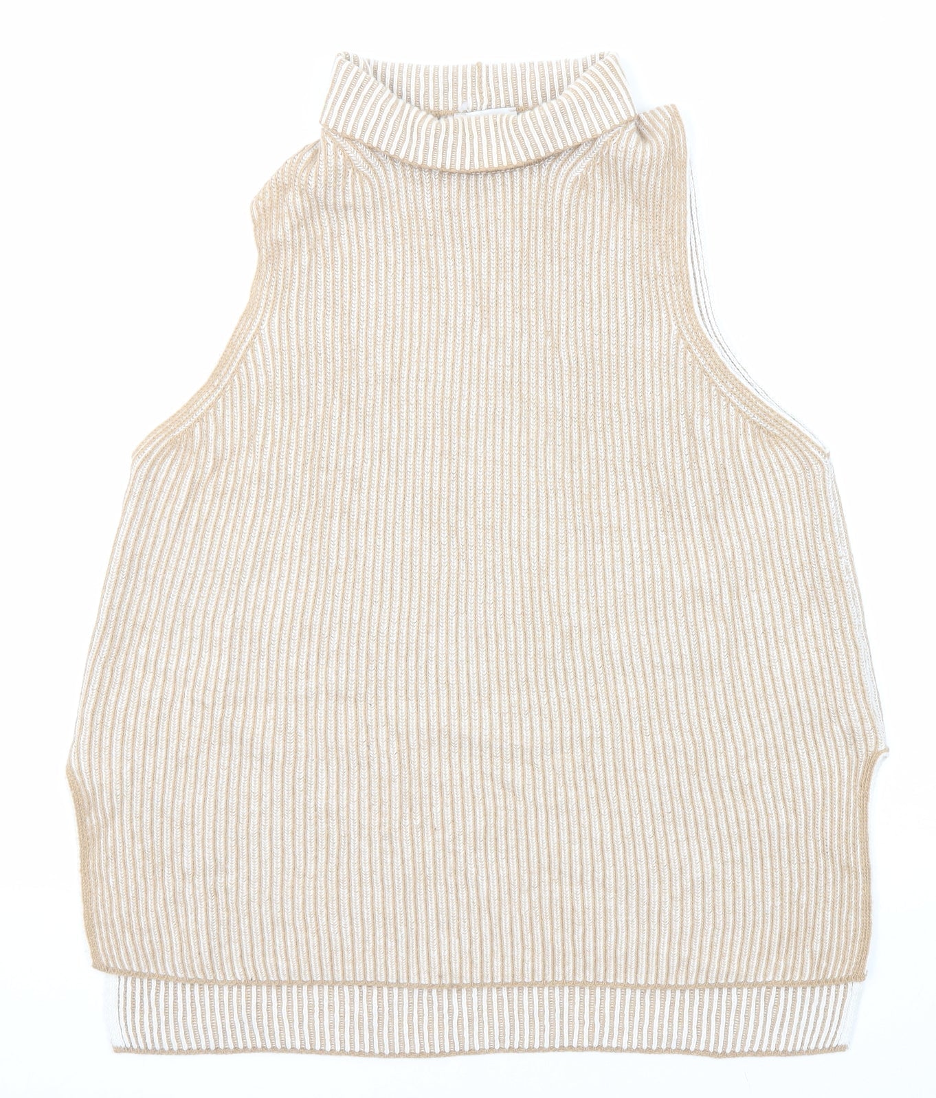 Womens UK Size M Maria Bellentani Beige Vest Jumper
