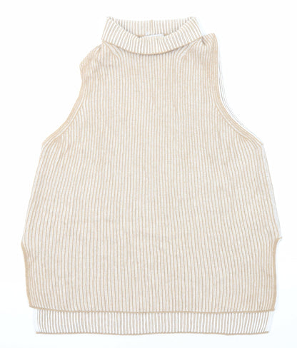 Womens UK Size M Maria Bellentani Beige Vest Jumper