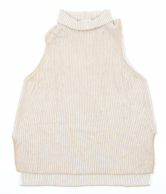 Womens UK Size M Maria Bellentani Beige Vest Jumper