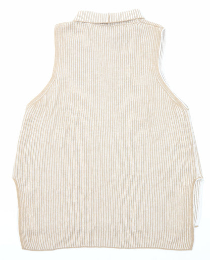 Womens UK Size M Maria Bellentani Beige Vest Jumper