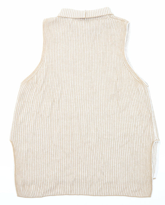 Womens UK Size M Maria Bellentani Beige Vest Jumper