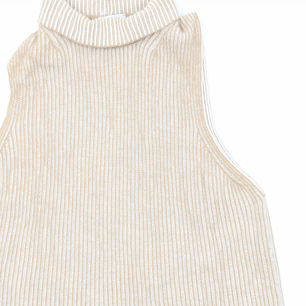 Womens UK Size M Maria Bellentani Beige Vest Jumper