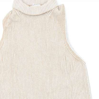 Womens UK Size M Maria Bellentani Beige Vest Jumper