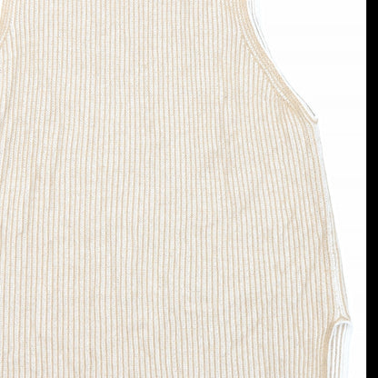 Womens UK Size M Maria Bellentani Beige Vest Jumper