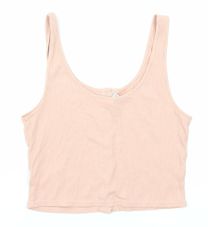 Womens UK Size M Divided by H&M Pink Cropped Tank