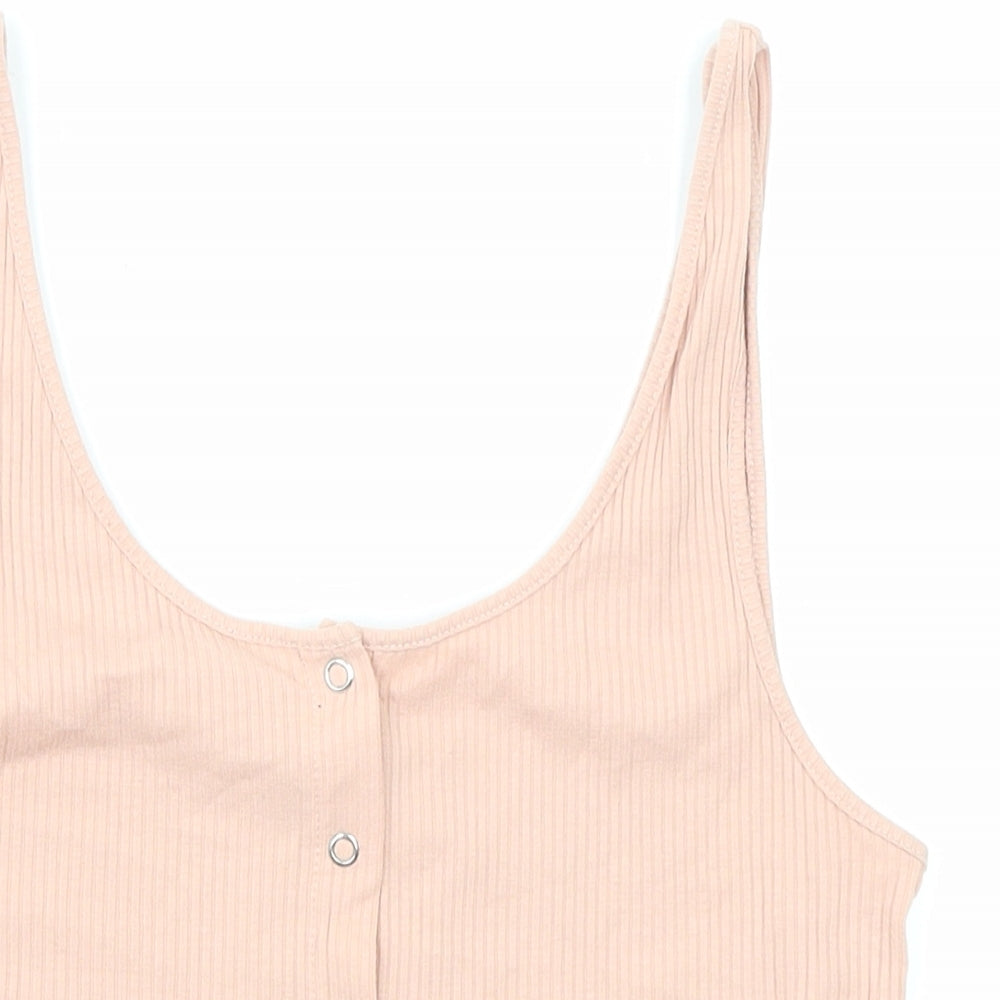 Womens UK Size M Divided by H&M Pink Cropped Tank