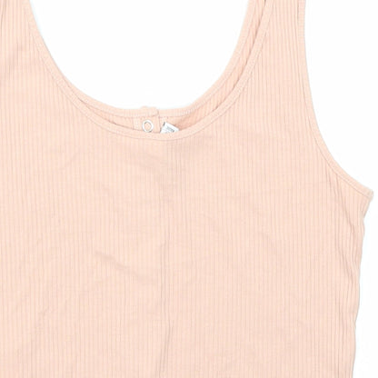 Womens UK Size M Divided by H&M Pink Cropped Tank