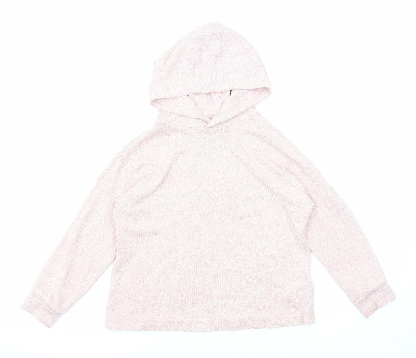 Marks and Spencer Girls Pink Viscose Pullover Hoodie Size 7-8 Years Pullover