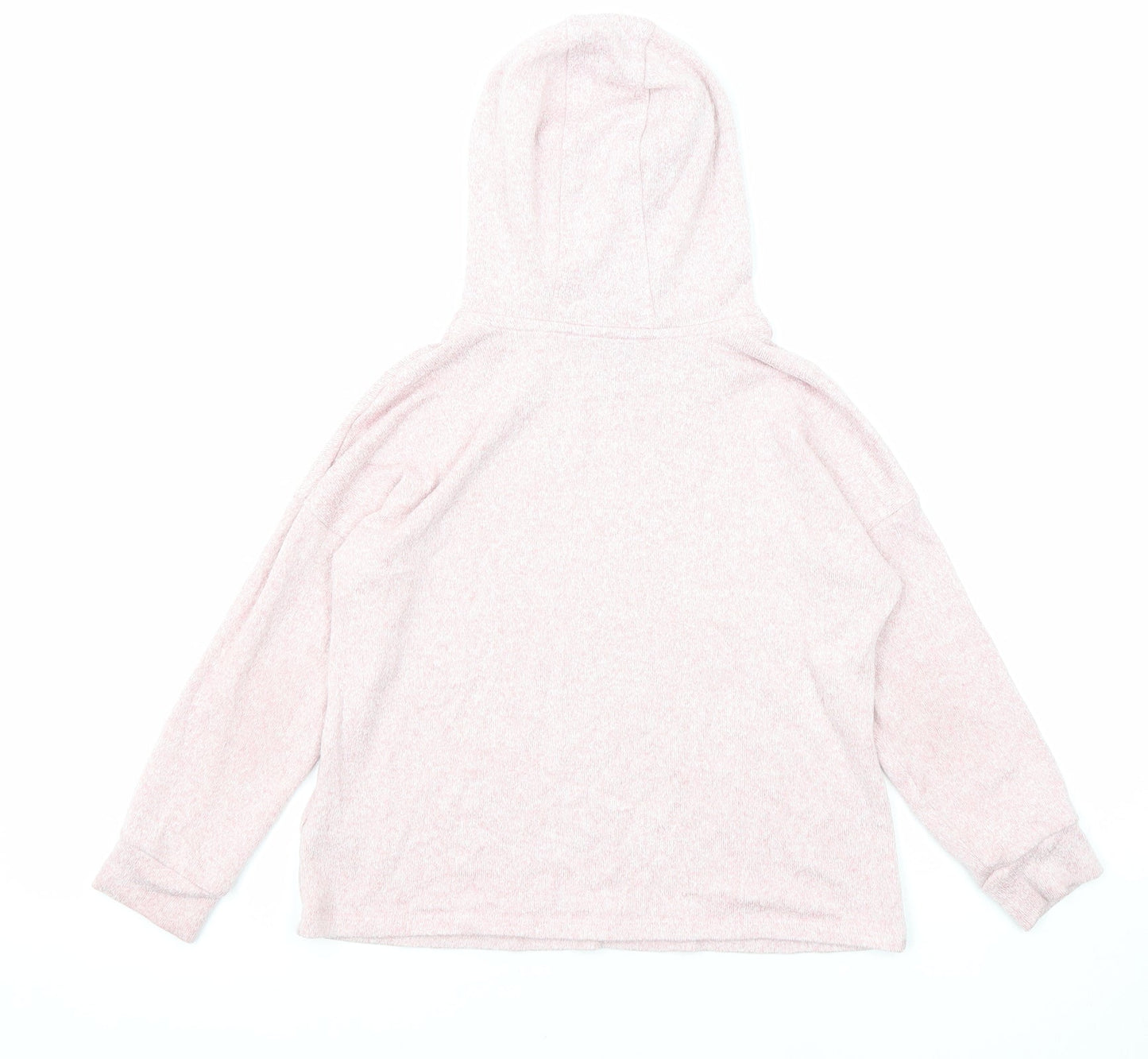 Marks and Spencer Girls Pink Viscose Pullover Hoodie Size 7-8 Years Pullover