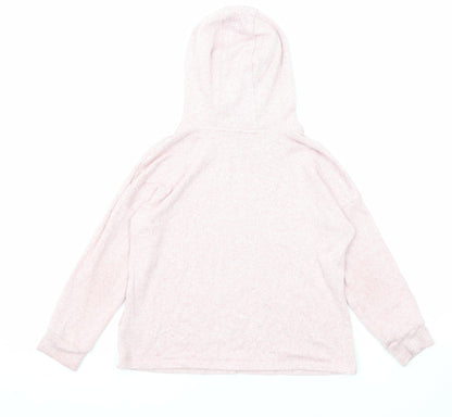 Marks and Spencer Girls Pink Viscose Pullover Hoodie Size 7-8 Years Pullover