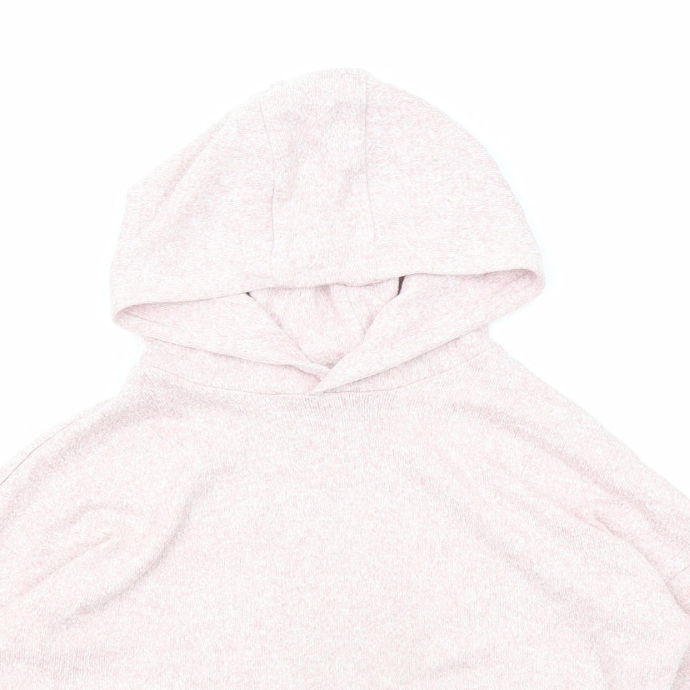 Marks and Spencer Girls Pink Viscose Pullover Hoodie Size 7-8 Years Pullover