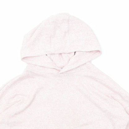 Marks and Spencer Girls Pink Viscose Pullover Hoodie Size 7-8 Years Pullover